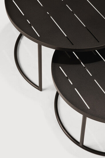 Set de tables basses à plateaux de jardin – détail