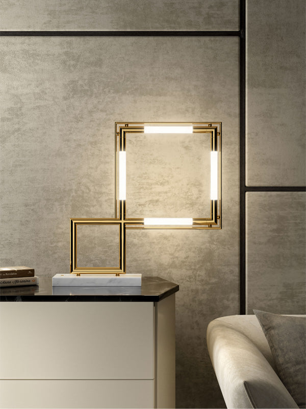 QUADRO VII / (RE-EDITION 2014) - Lampe à poser / GOLD – Lumen Center – vue 3