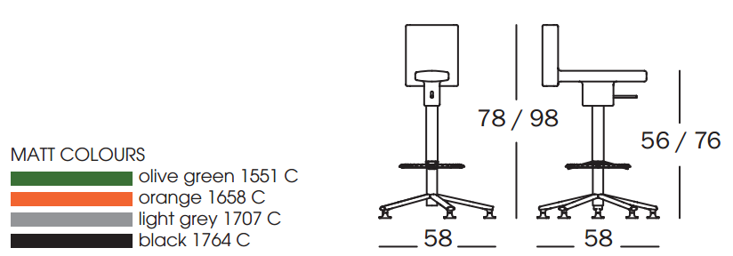 360° - Tabouret pivotant à roulettes