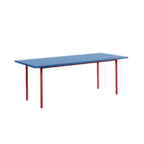 TWO-COLOUR - Table rectangulaire Rouge marron / Bleu