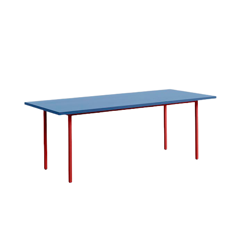 TWO-COLOUR - Table rectangulaire Rouge marron / Bleu