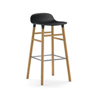 FORM - Tabouret de Bar / H 75 cm pieds chêne